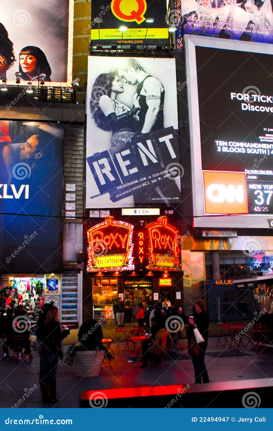Times Square, NYC, Rent (Musical) Billboard Editorial Photography