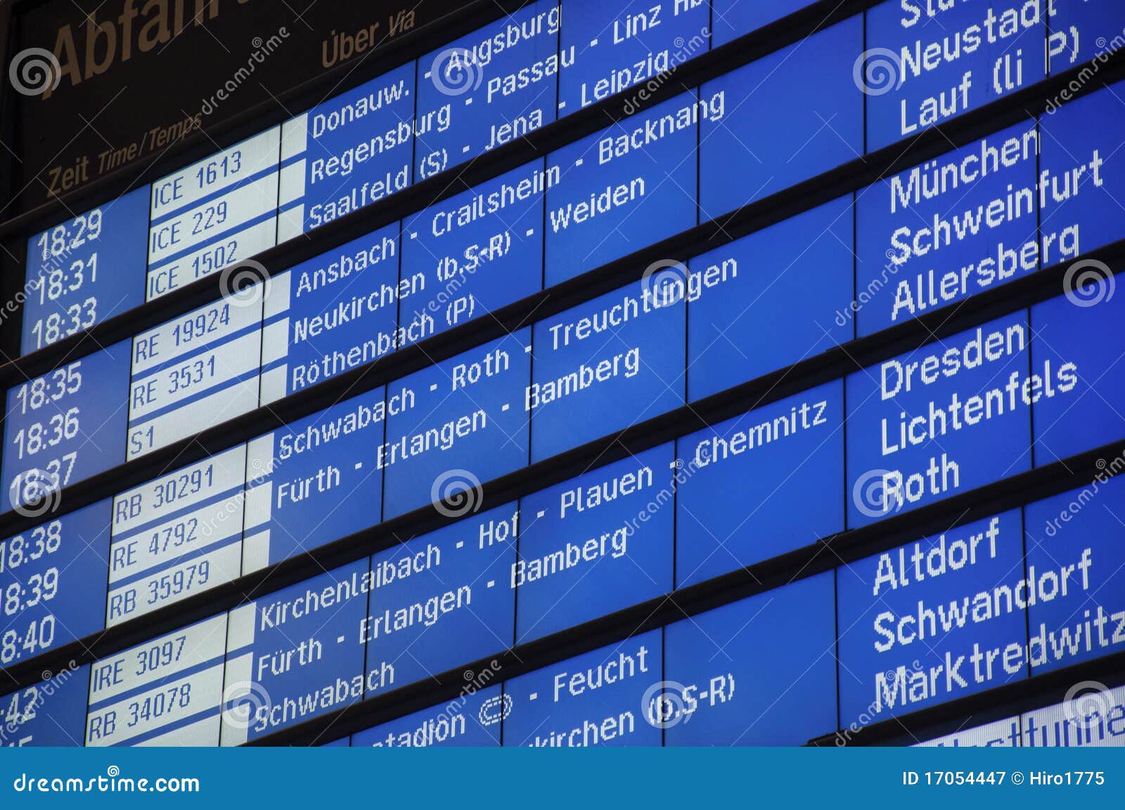 Timetable In Train Station Of Deutsche Bahn Stock Image