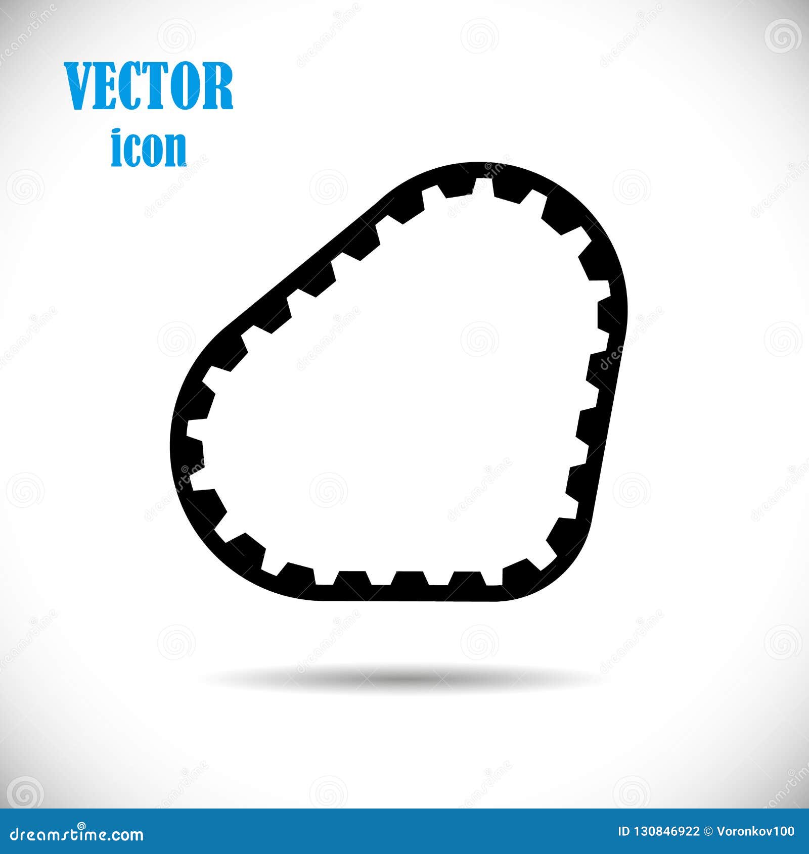 Timing Belt. Drive Mechanisms. Vector Icon on Isolated White Background
