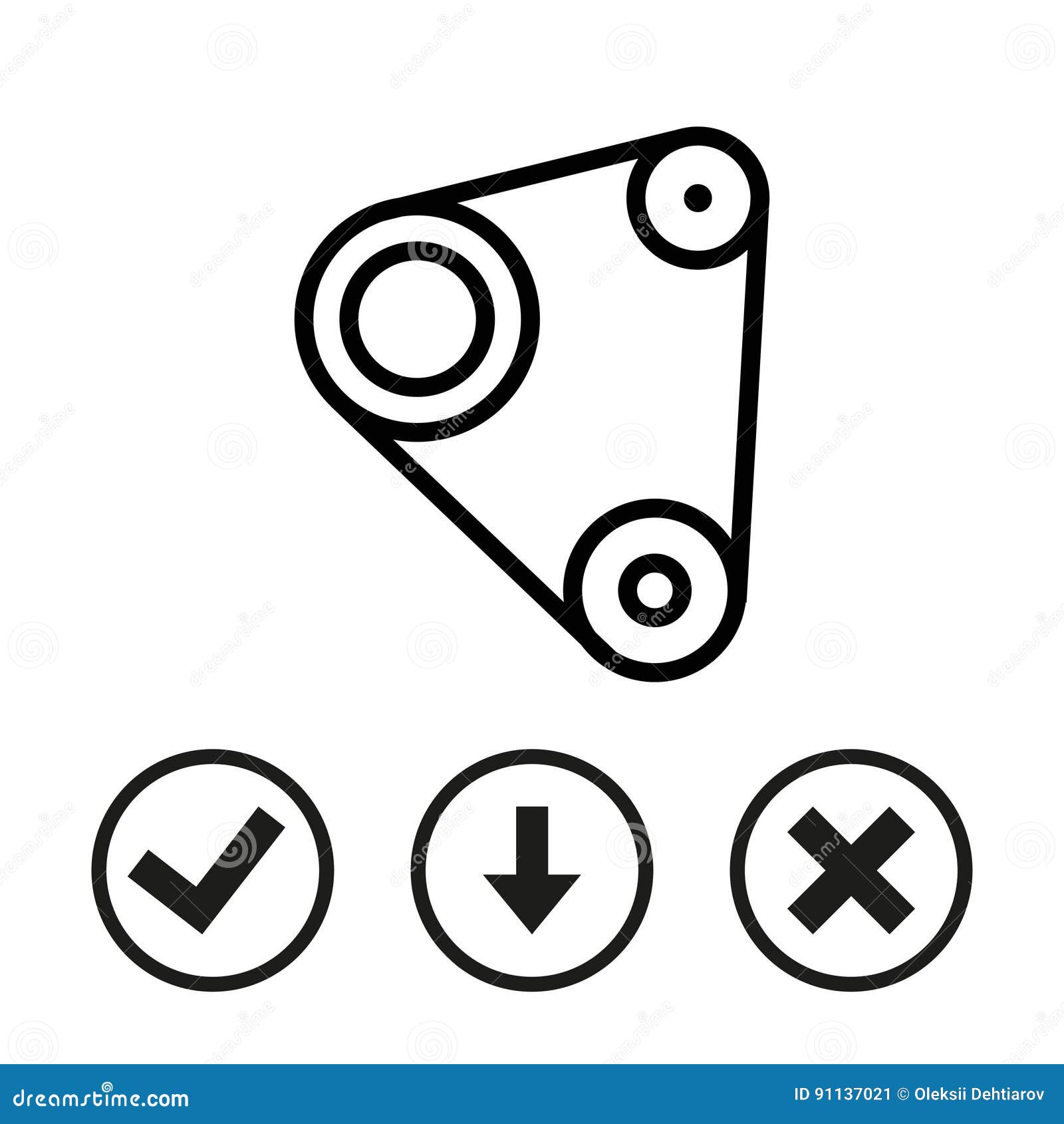 Timing Belt Icon Stock Vector Illustration Flat Design Stock Vector