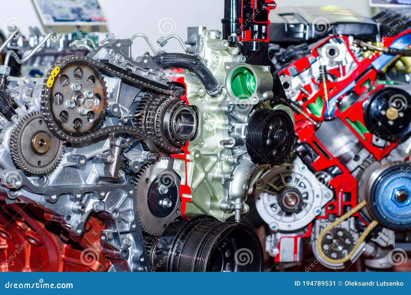 Timing Chain on a Gears from a Car Engine Stock Image - Image of