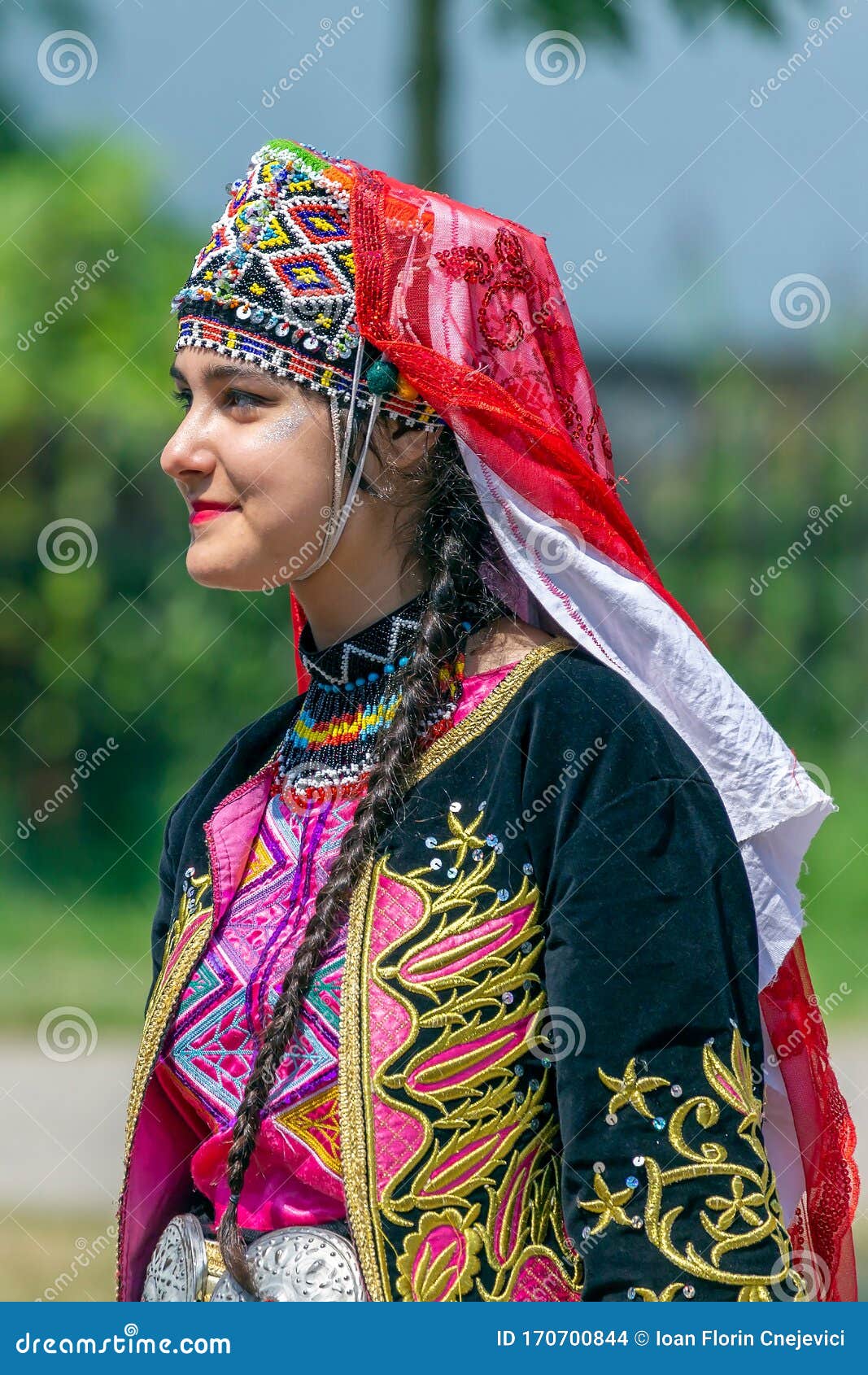 Young Turkish woman in traditional costume.