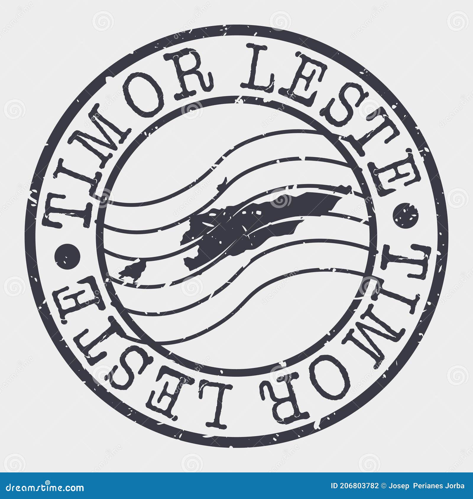timor-leste stamp postal. a map silhouette seal. passport round . emblema  icon  retro travel.