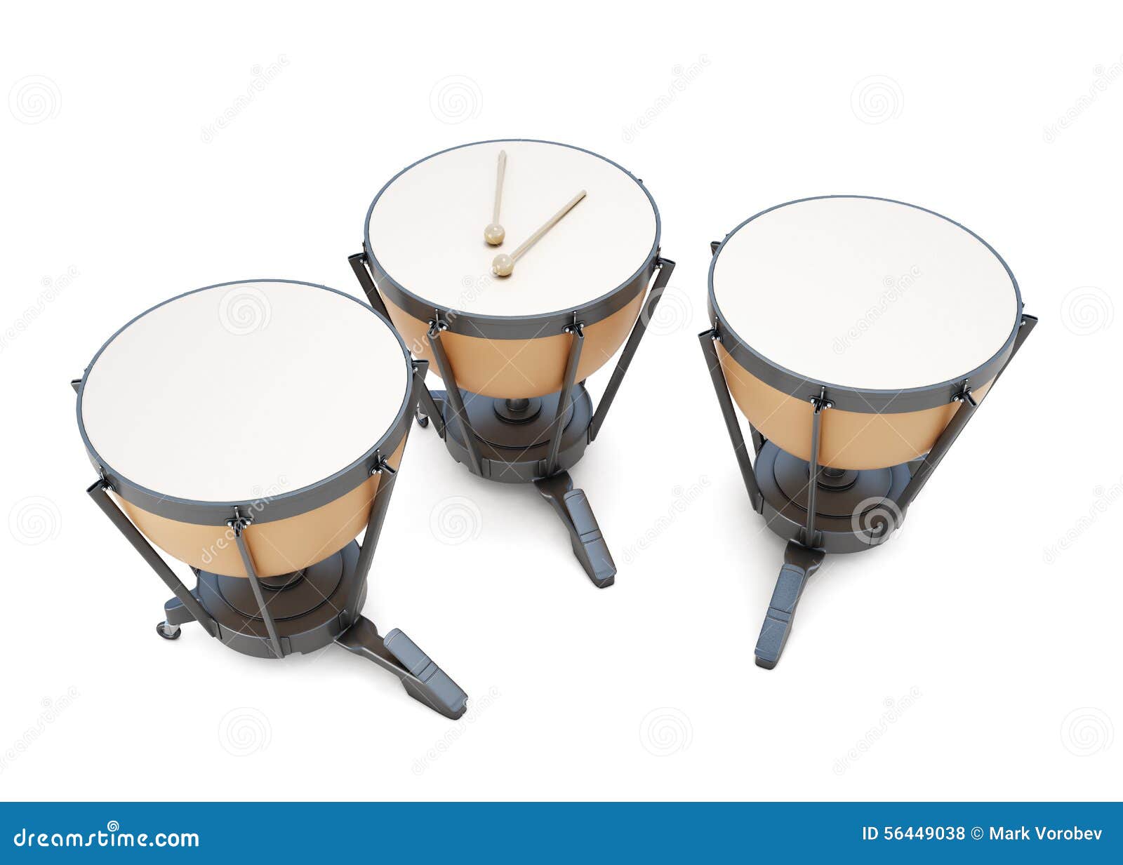 Timpani 3d illustration stock illustration. Illustration of brown