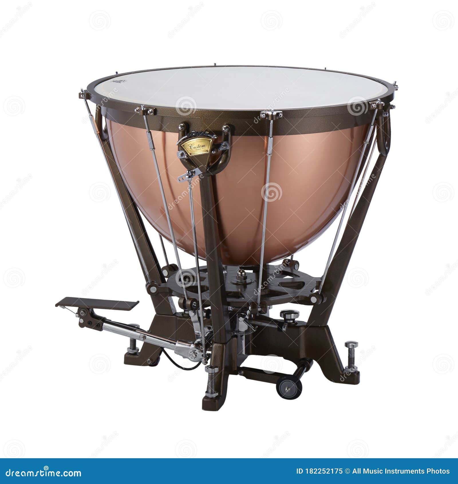 timpani, kettledrums, timps, percussion music instrument  on white background
