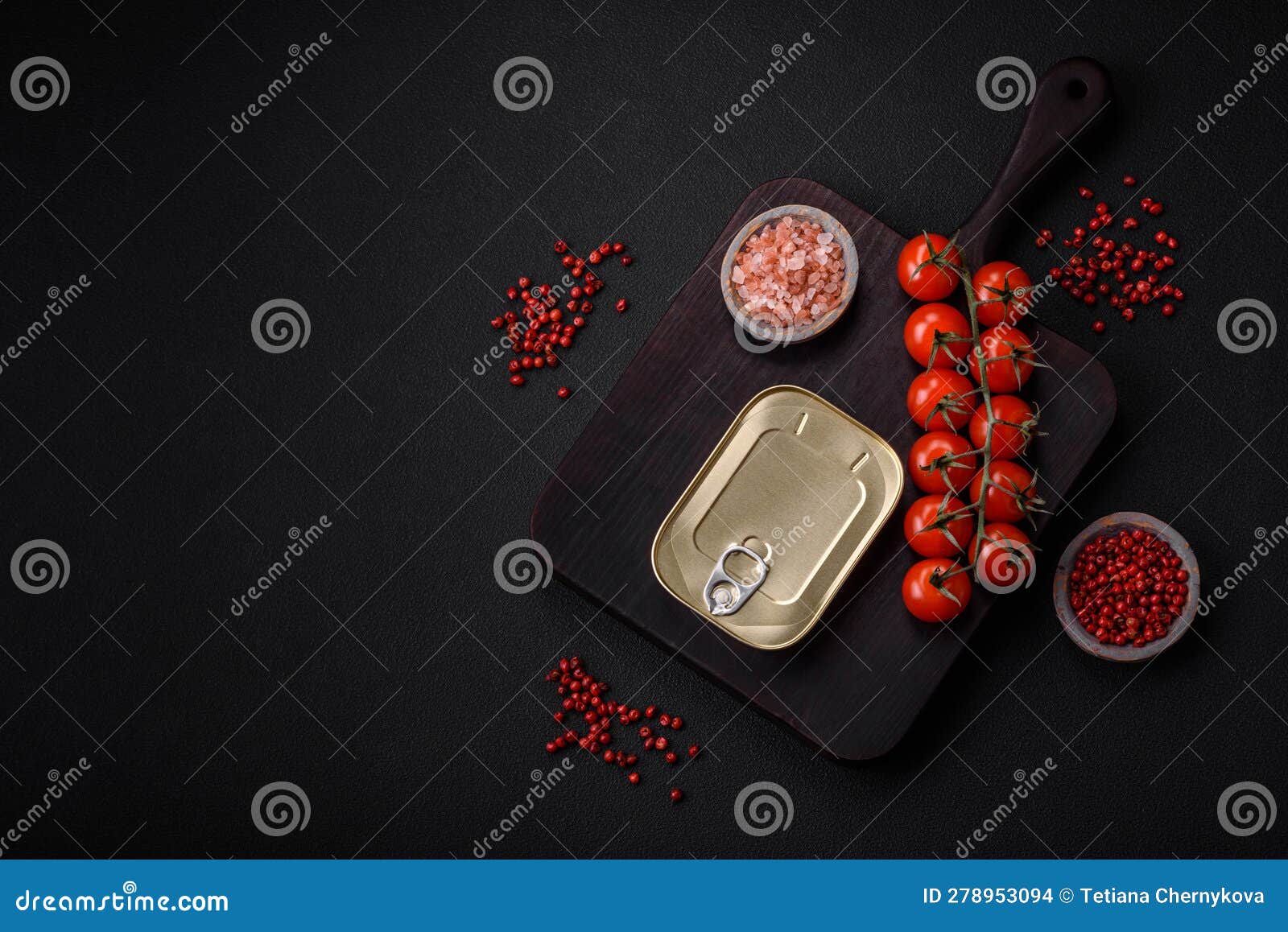 Tin or Aluminum Rectangular Can of Canned Food with a Key Stock Photo
