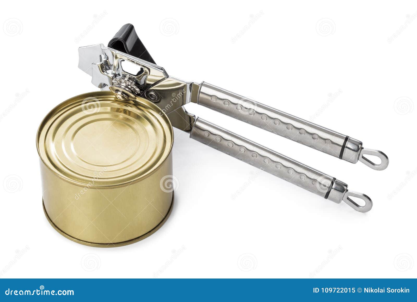 Tin can and opener stock image. Image of canister, manual 109722015