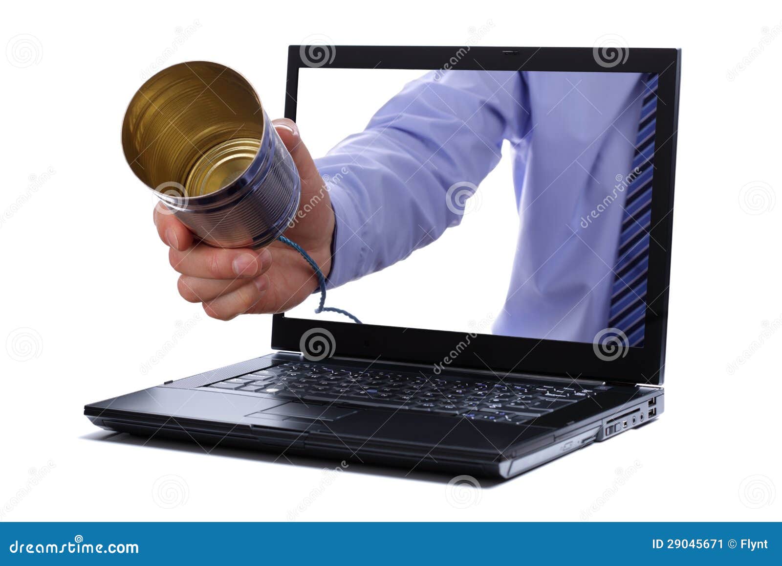 Tin can phone stock image. Image of isolated, concepts 29045671