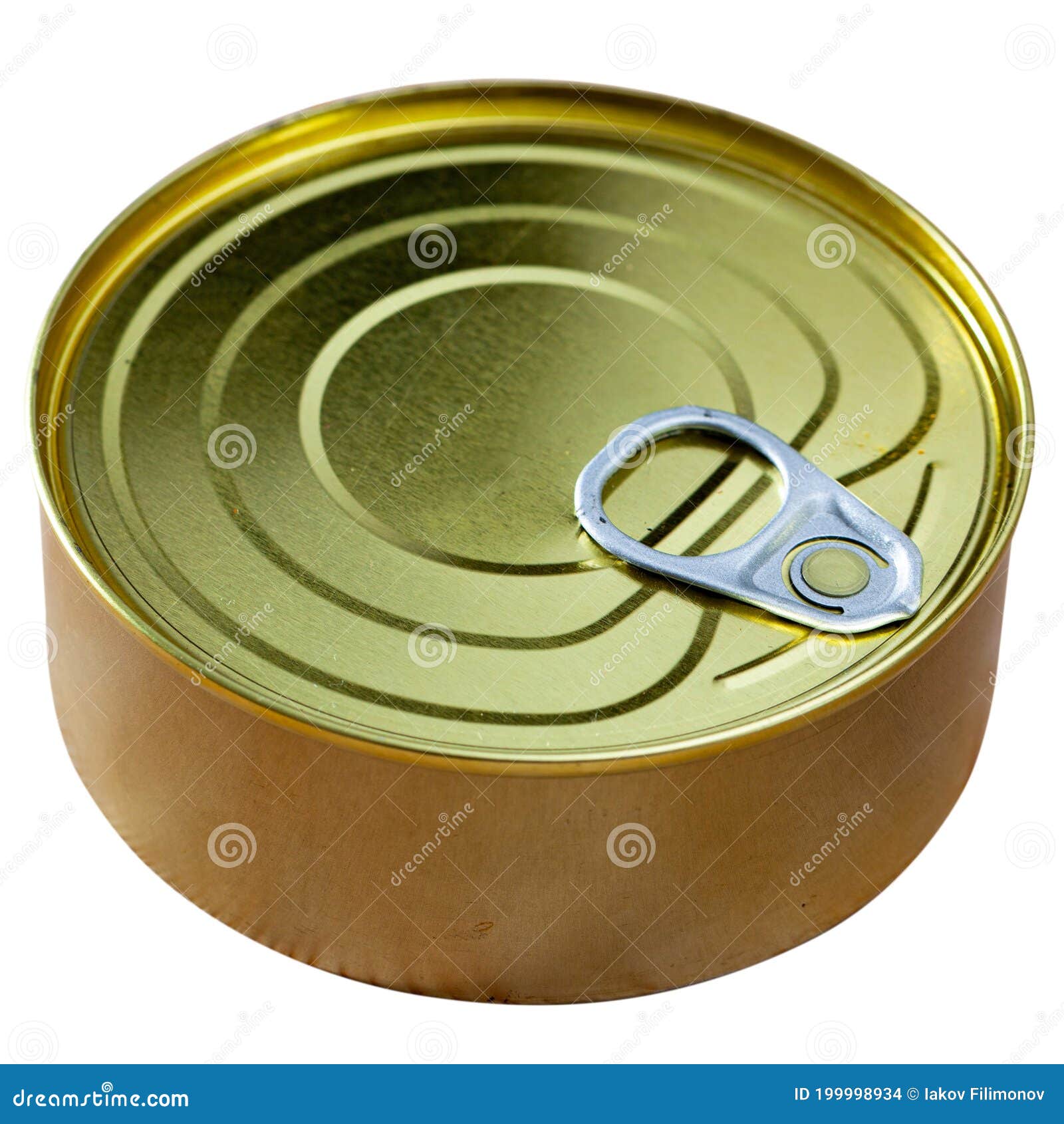 Tin can with ring pull tab stock photo. Image of grocery 199998934