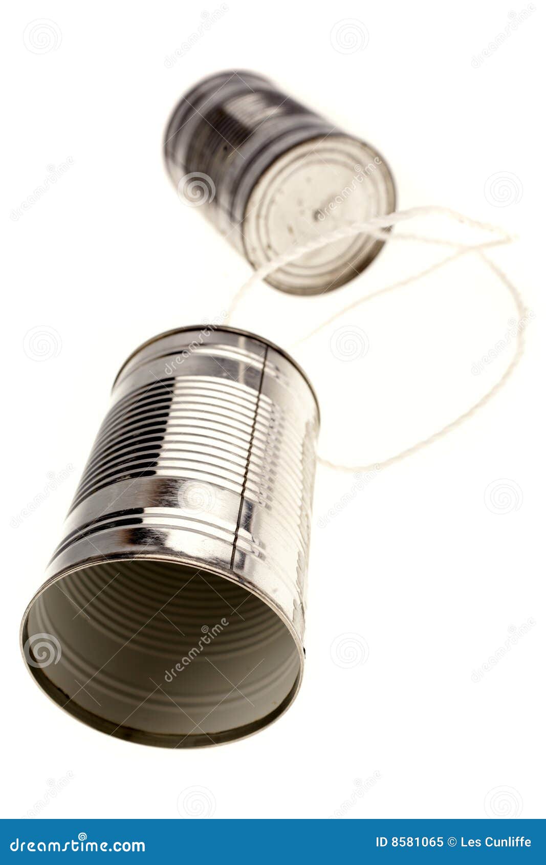 Tin can telephone stock image. Image of communications 8581065