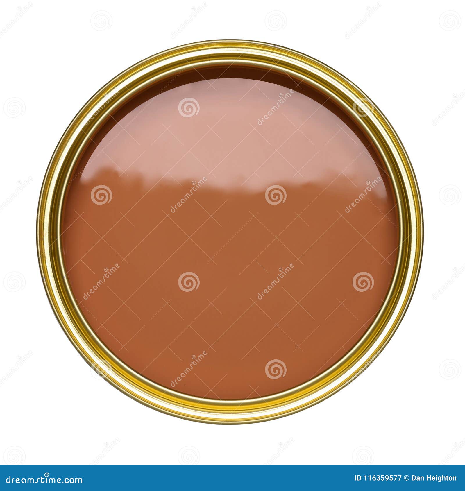 TIN of BROWN PAINT on WHITE BACKGROUND Stock Image Image of colour