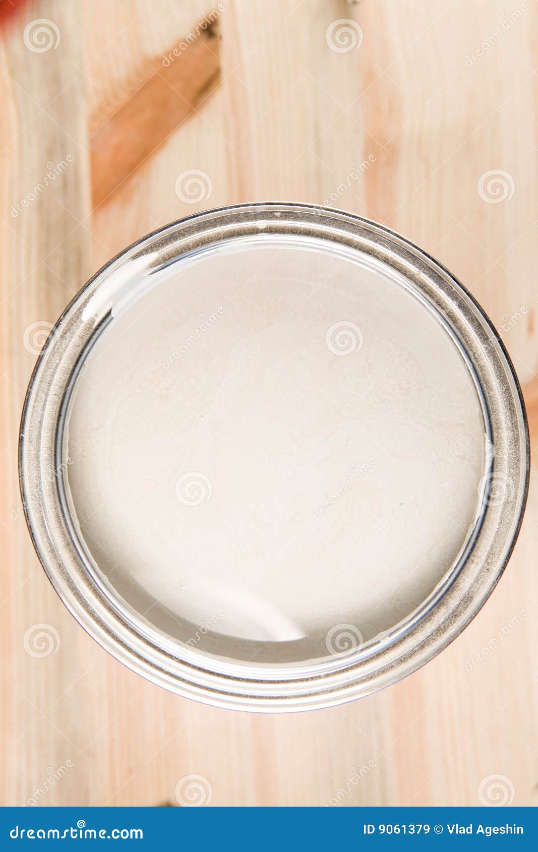Tin of paint stock image. Image of silver, house, background 9061379