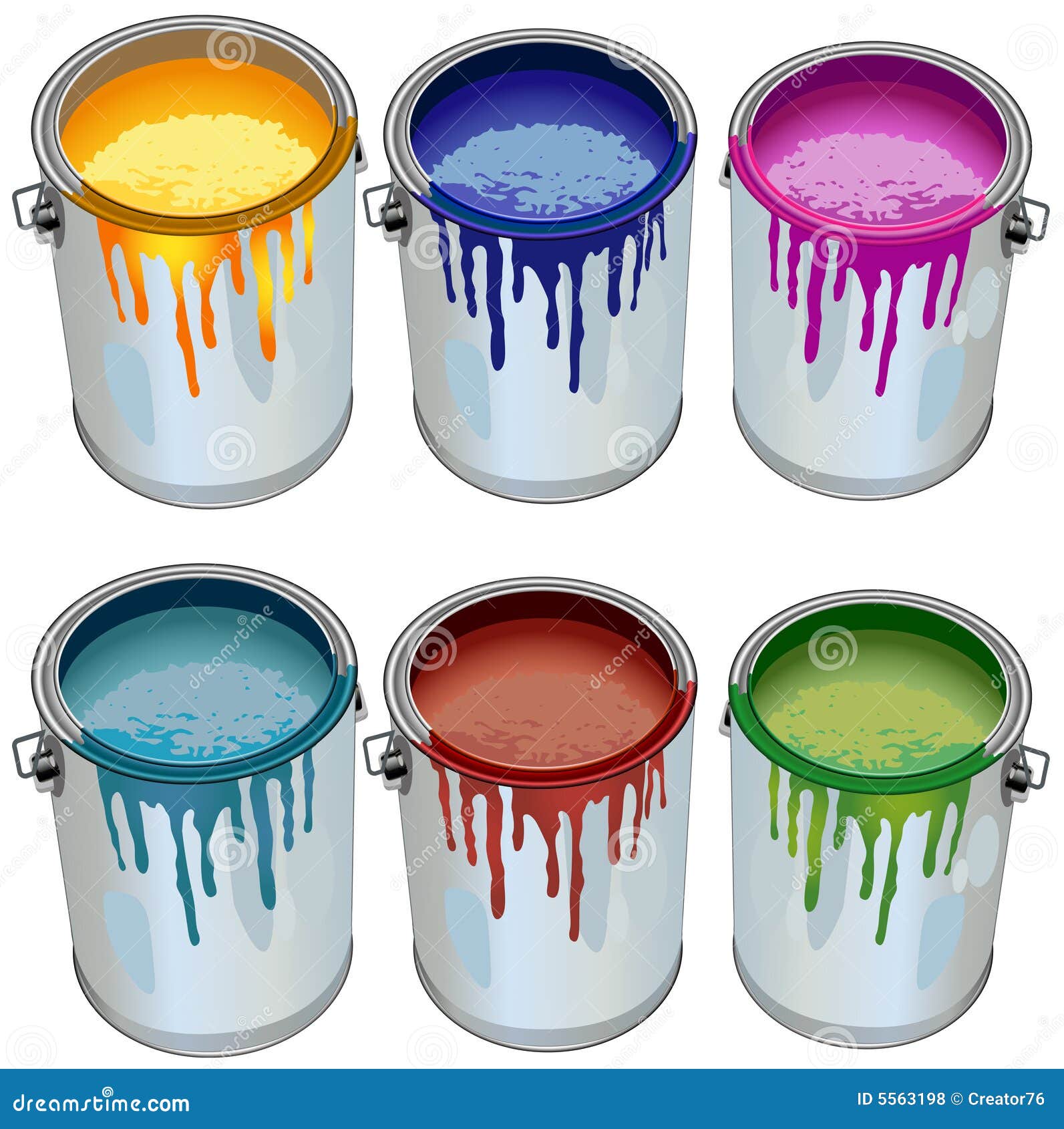 Tin with paint and brushes Royalty Free Vector Image