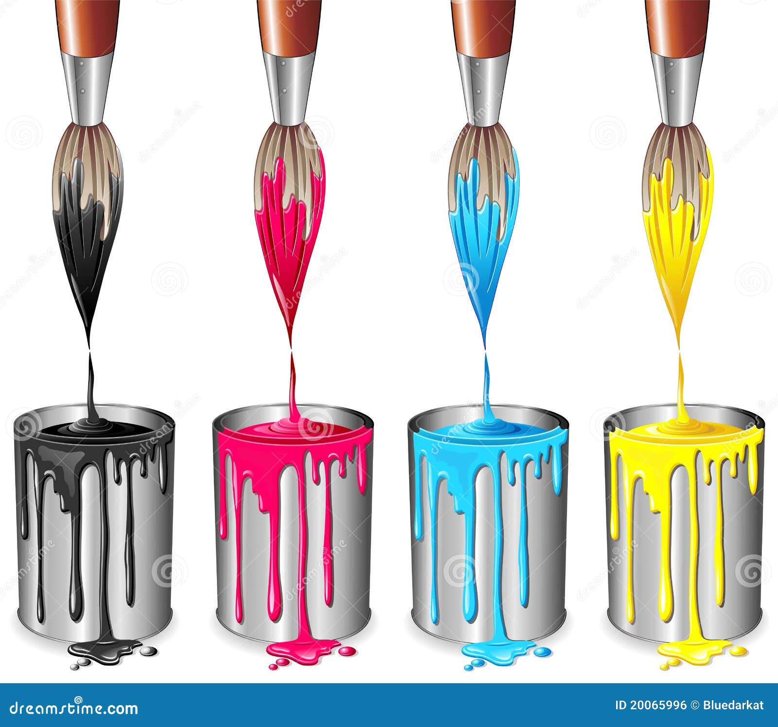 Tin with paint and brushes Royalty Free Vector Image