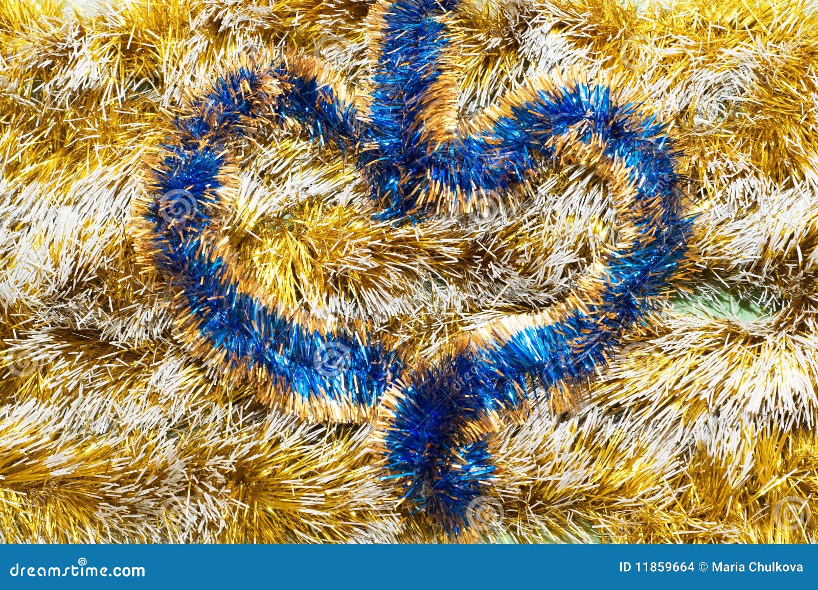 Tinsel Decoration for a Christmas Furtree Stock Photo Image of tinsel, shining 11859664