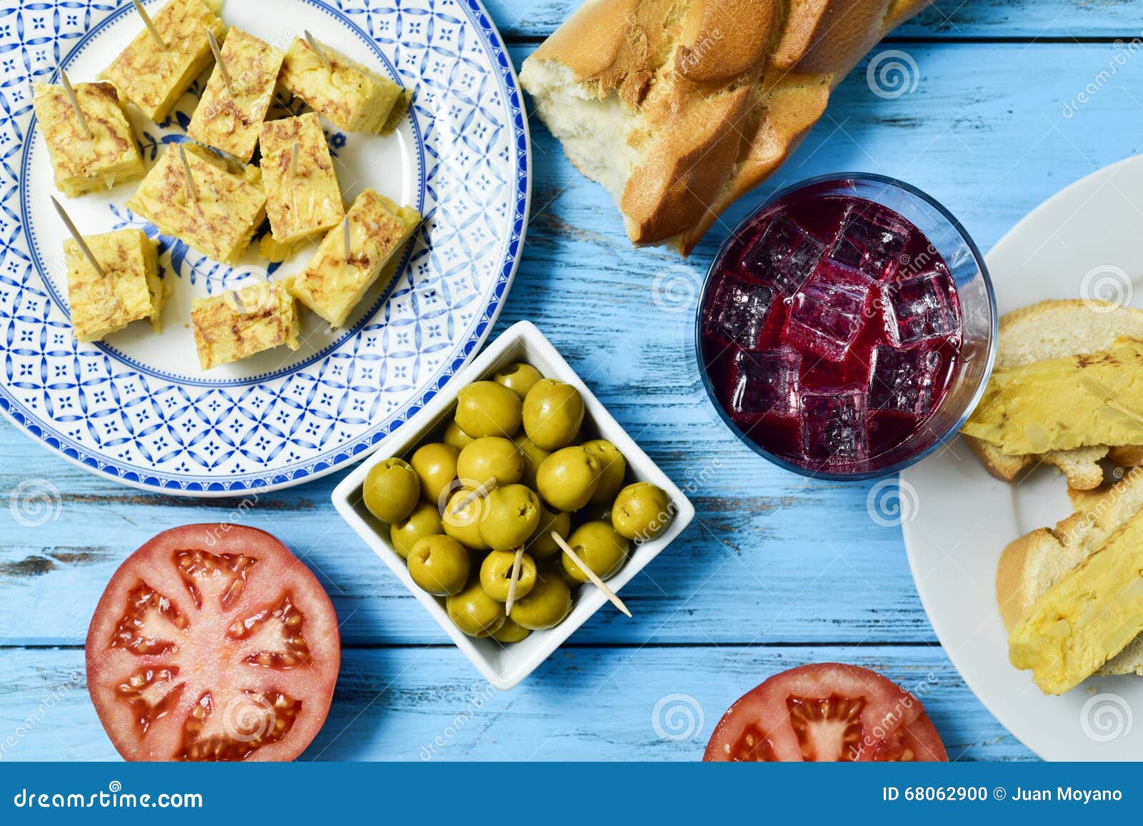 tinto de verano, olives, and spanish omelet
