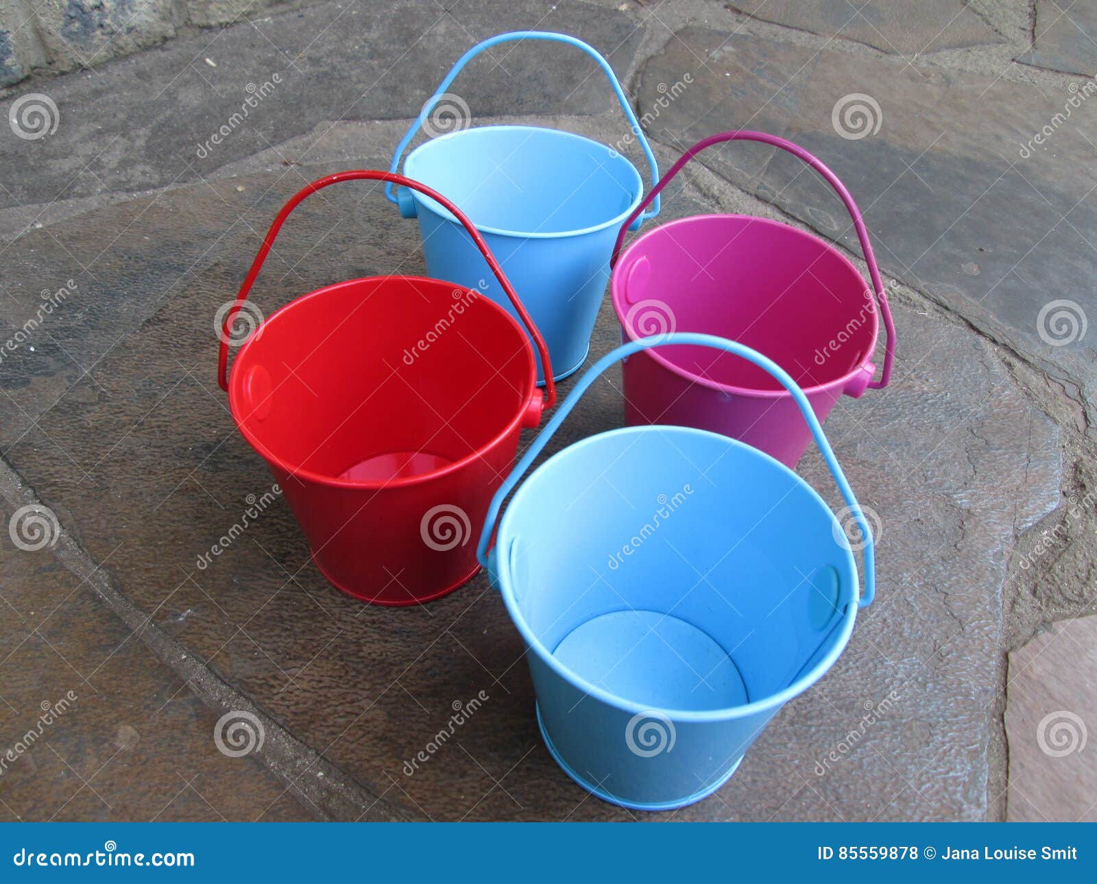 Tiny Buckets. stock photo. Image of mini, miniature, buckets 85559878