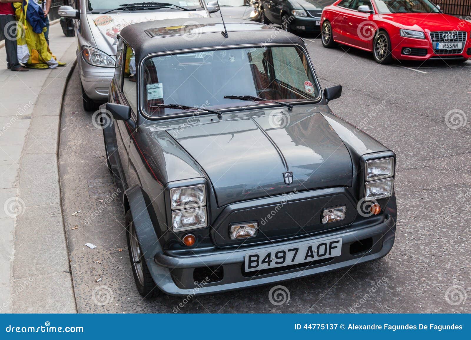 Tiny Car London England. A tiny mini car parked in London, England.