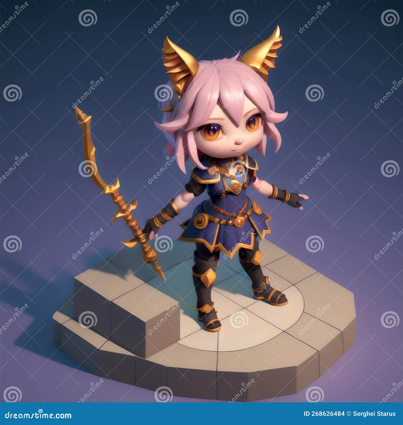 tiny cute figure of scandinavian godess freyja as a fox, 3d concept suitable as game development graphic resource, ai