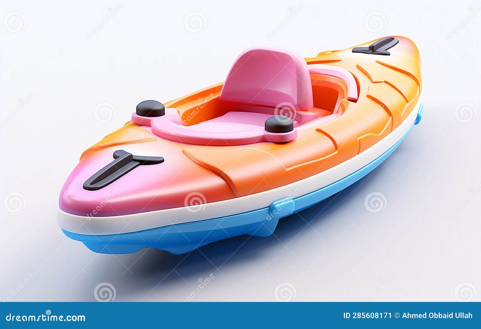 Tiny Cute Isometric Kayak Emoji Soft Design, Generative Ai Stock