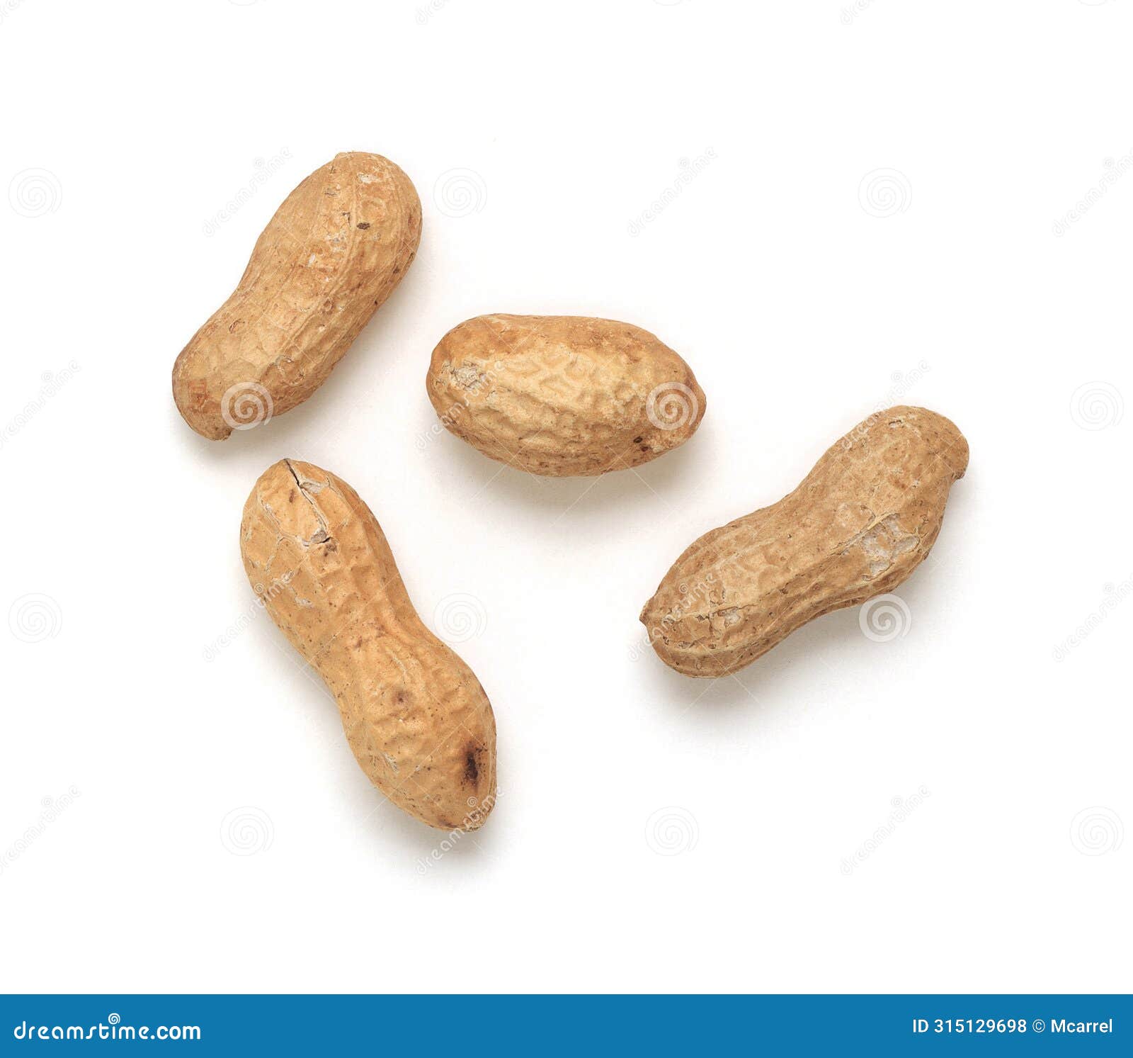 tiny group of blemished peanuts
