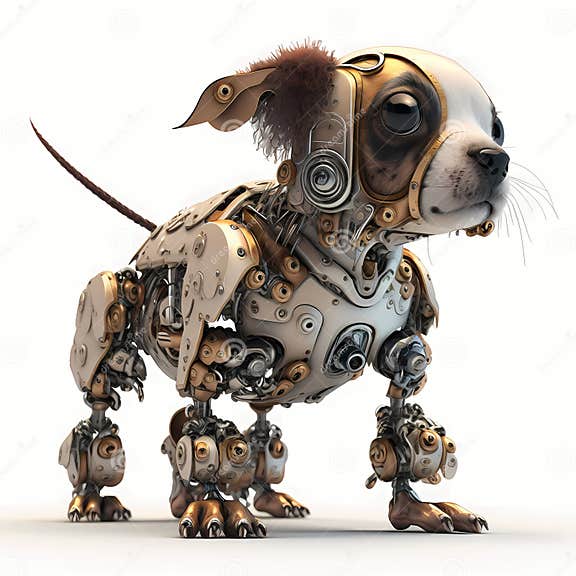 Tiny Robot Dog. Generative AI Stock Illustration - Illustration of ...