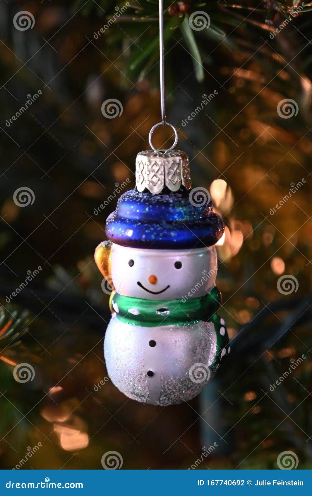 Little Christmas Snowman Tree Ornament Stock Photo - Image of little ...