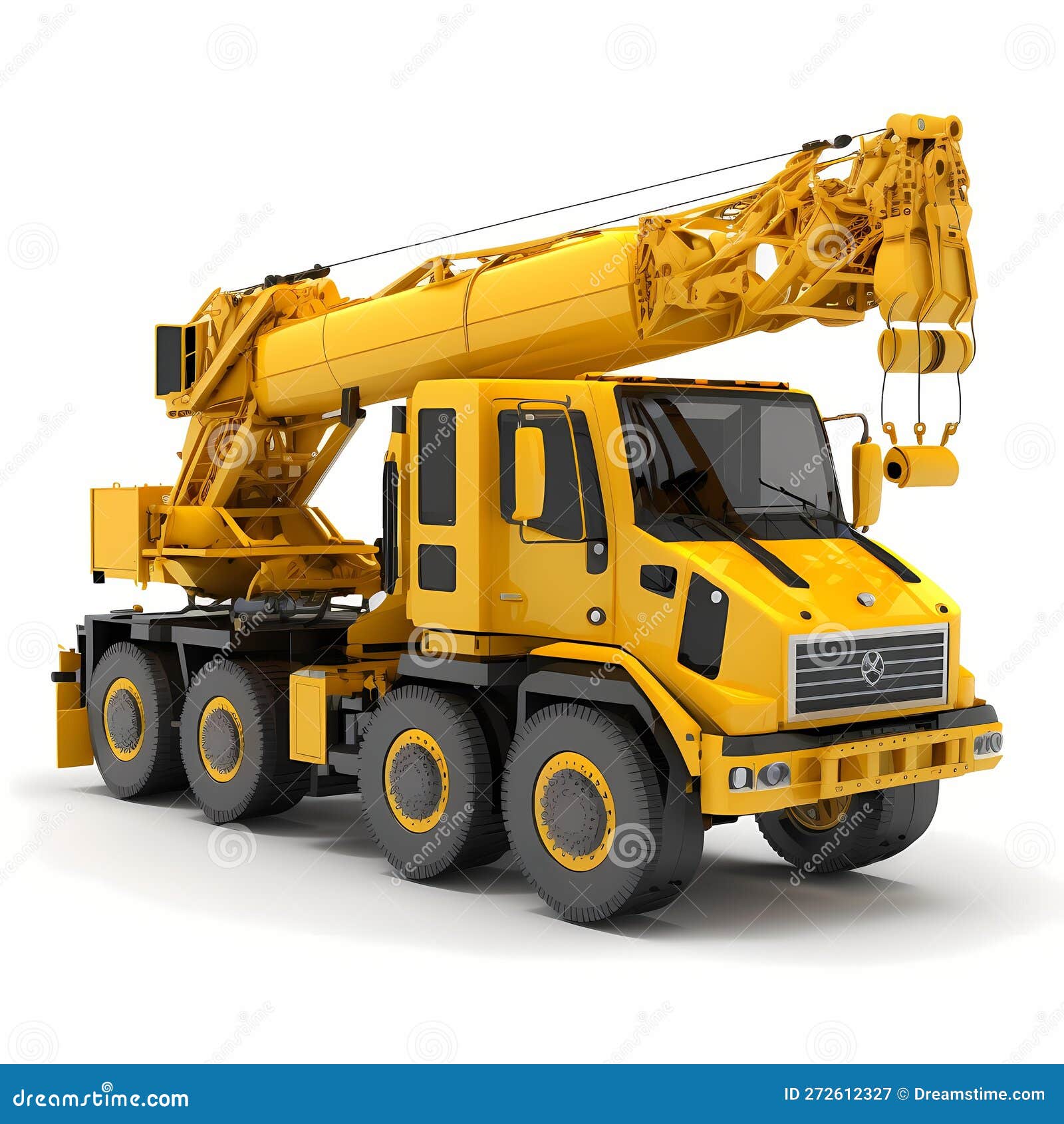 Tiny Toy Crane Truck. Generative AI Stock Illustration Illustration