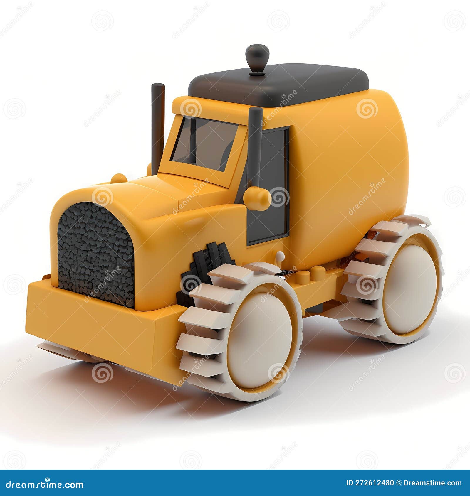Tiny Toy Road Roller Truck. Generative AI Stock Illustration