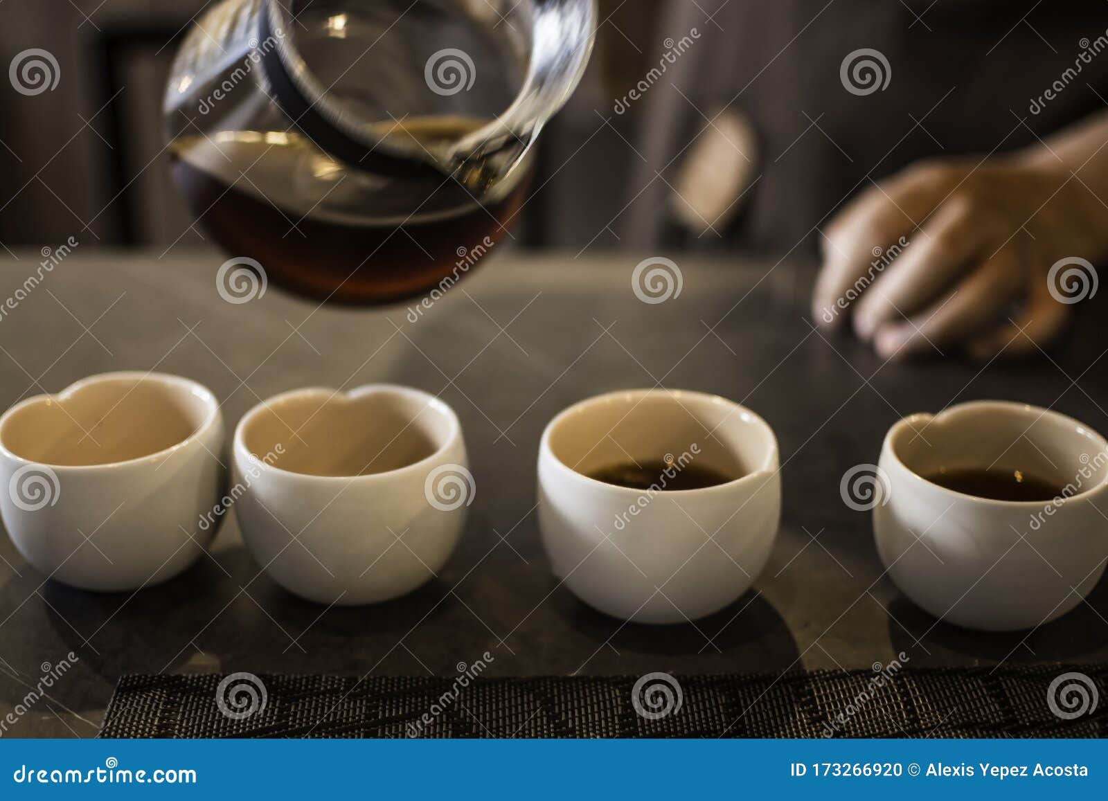 Four Special Cups for Special Coffee Stock Photo Image of americano