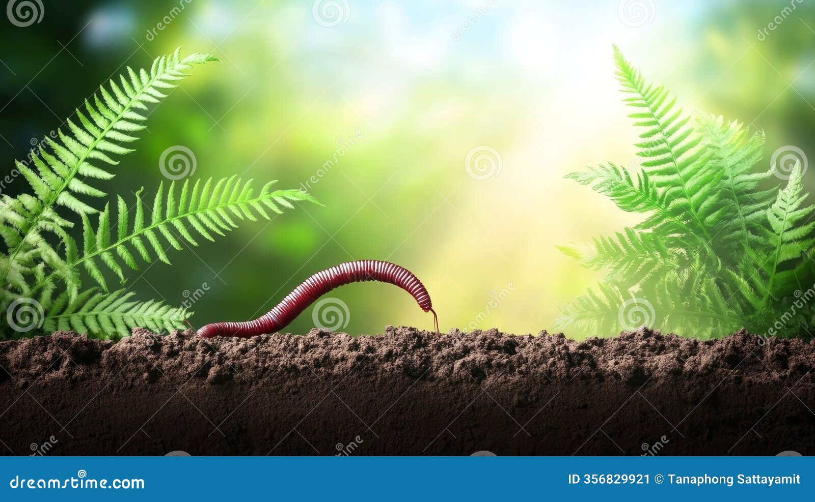 tiny worm crawling through illuminated soil a tiny worm journeys through fresh soil izing growth rebirth natures cycl
