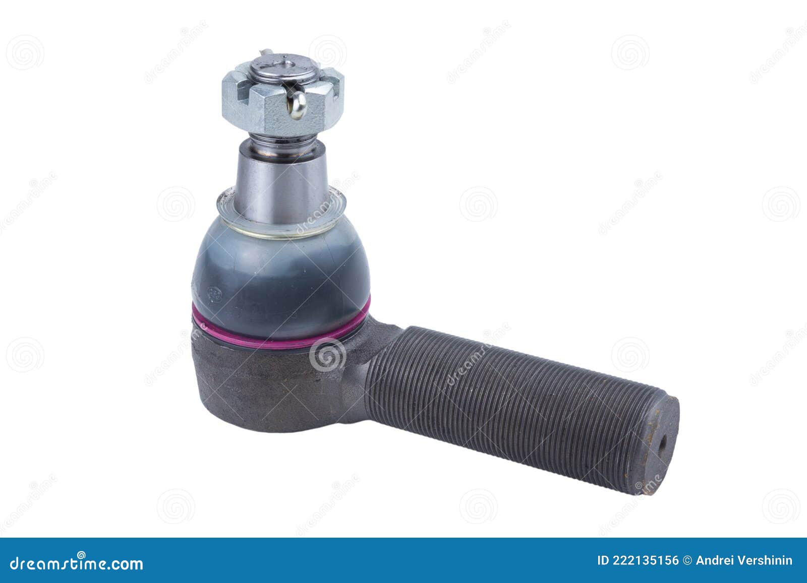 The Tip of the Steering Rod of the Truck, Isolated on a White