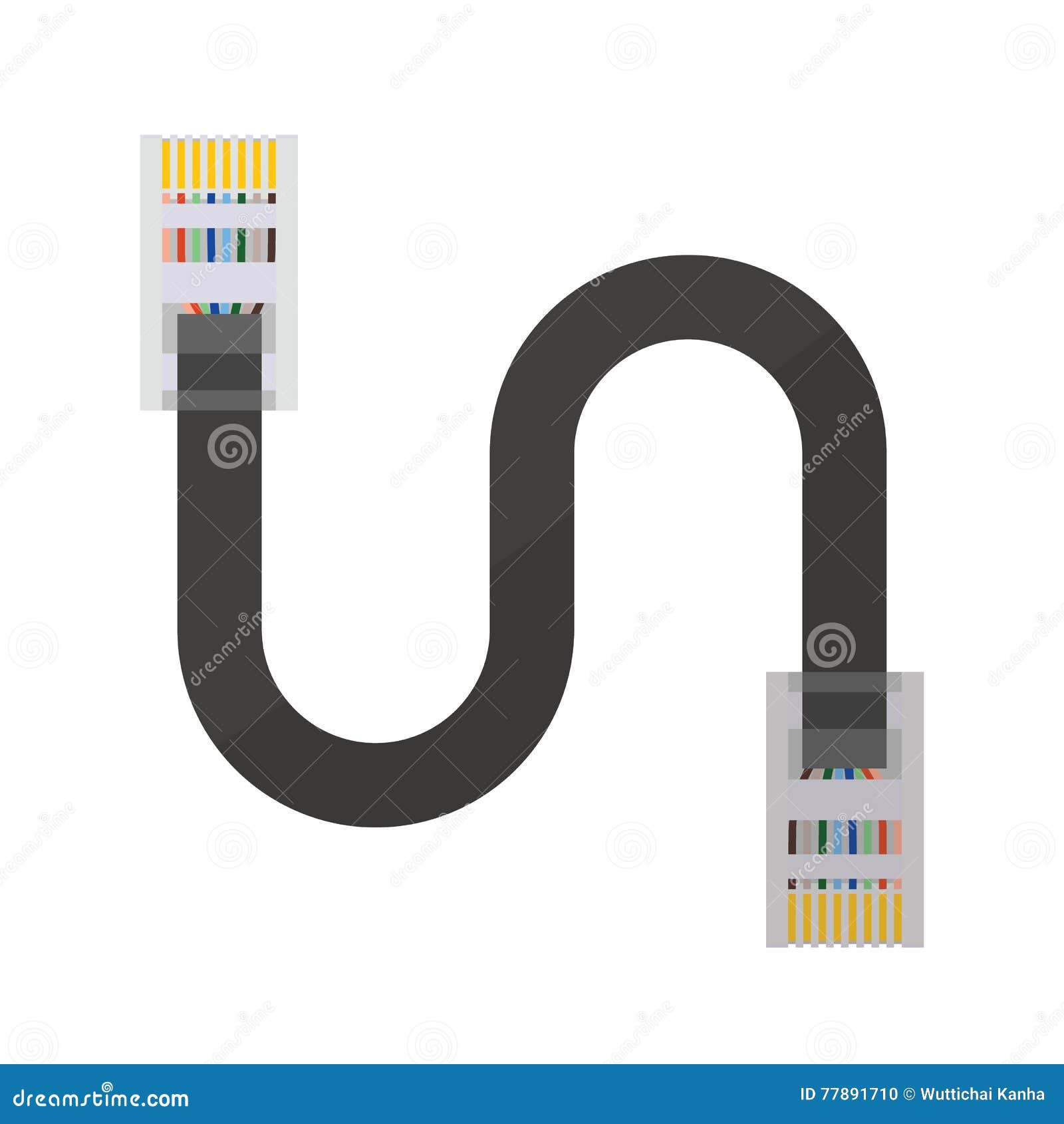 Tipo B Del Cable De Lan RJ45 Ilustración del Vector Ilustración de