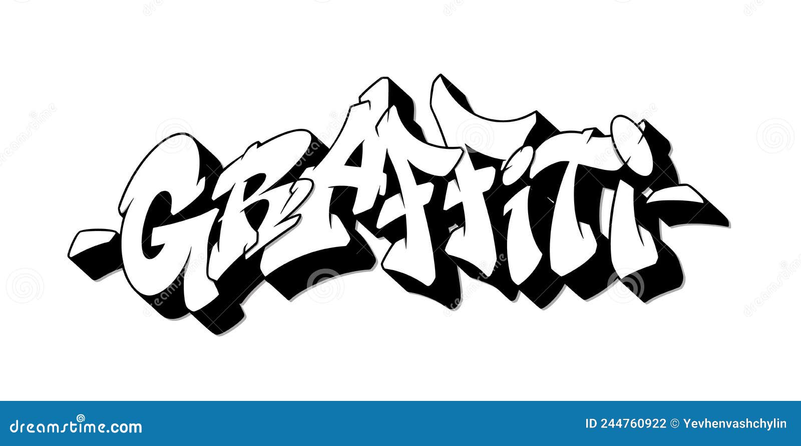 Tipo De Letra De Graffiti Al Estilo De Graffiti. Ilustración Vectorial.  Ilustración del Vector - Ilustración de etiqueta, aislado: 244760922, image size:1600x890