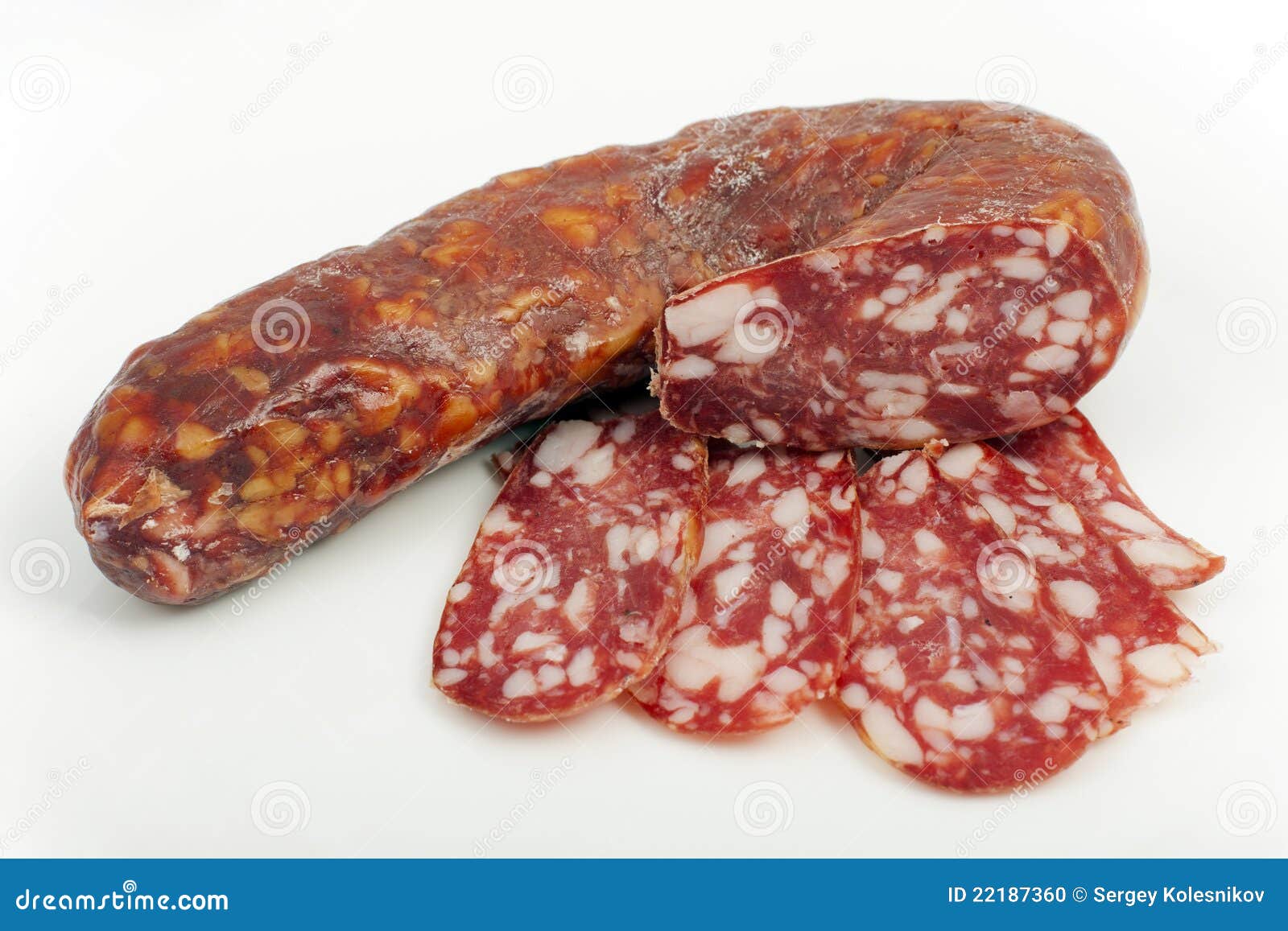 Tipo Salami De La Salchicha Foto de archivo Imagen de grande, rebanado 22187360