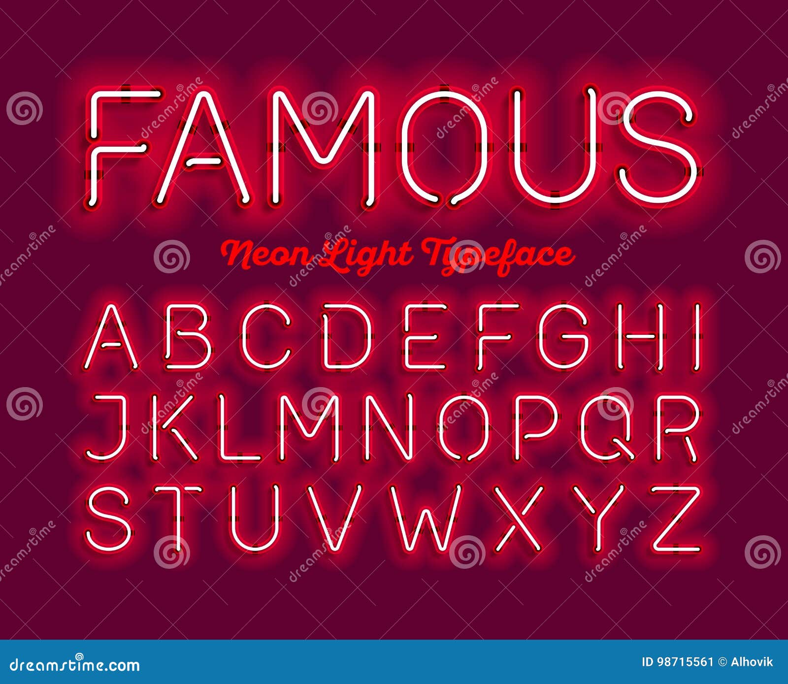 Tipografía de neón ilustración del vector. Ilustración de noche 98715561