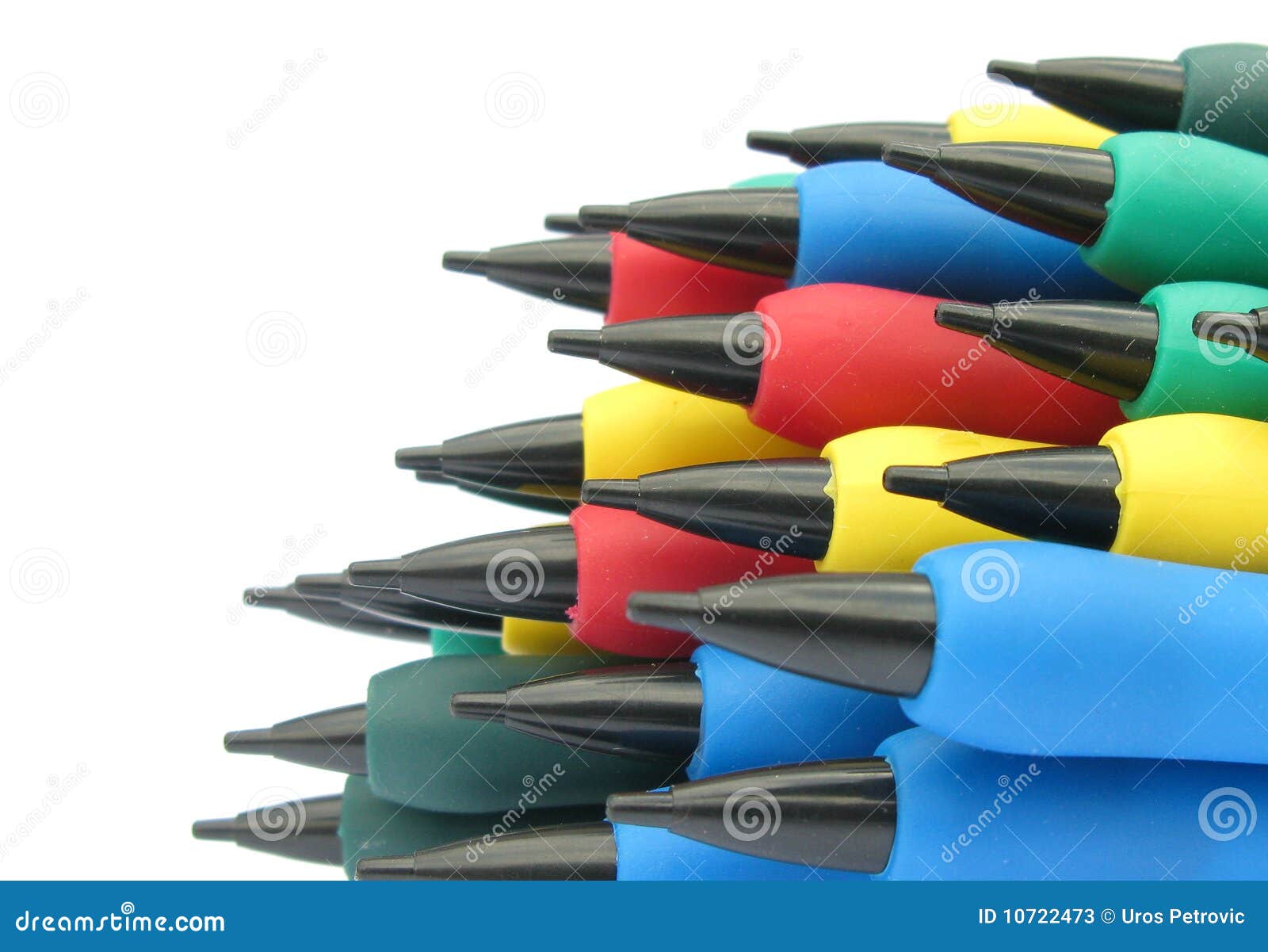 Tips of colored pencils stock image. Image of plastic - 10722473