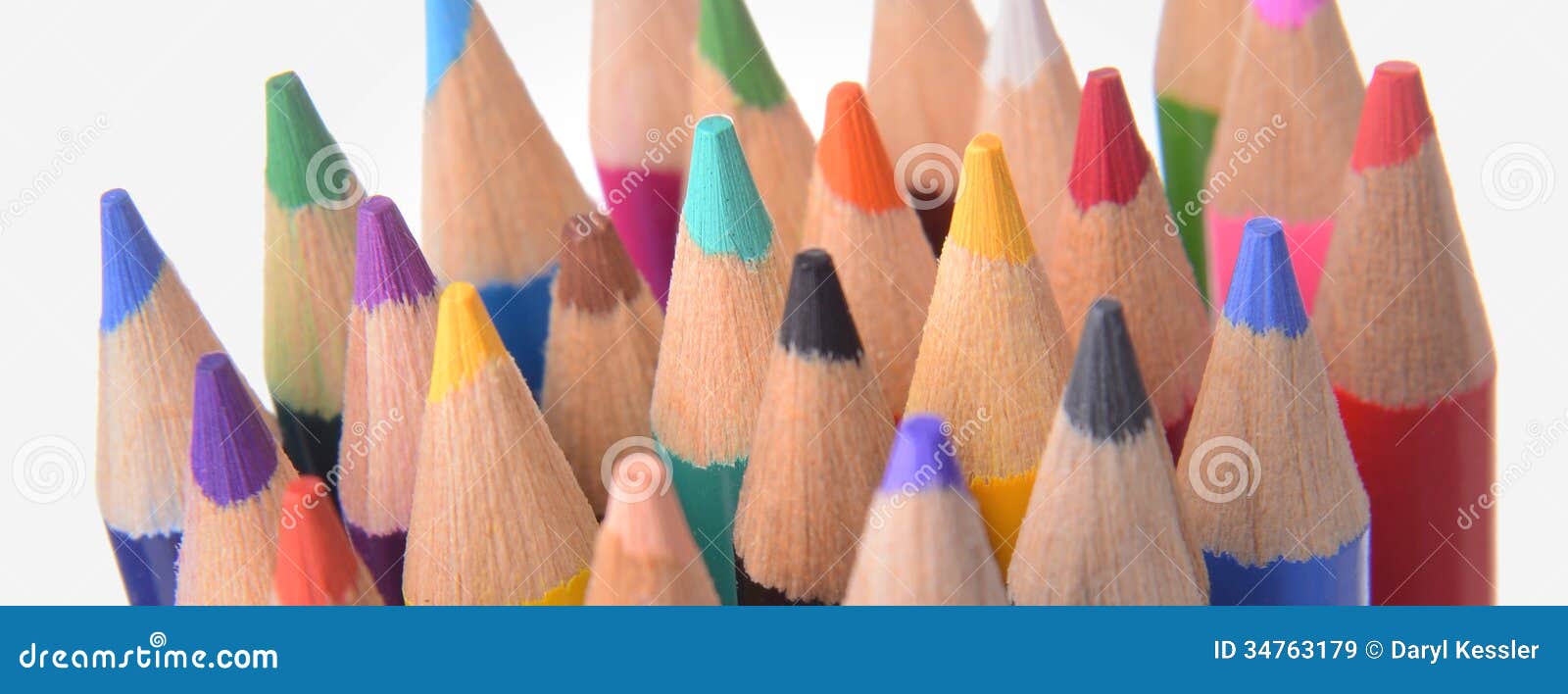 Tips of Colored Pencils stock image. Image of border - 34763179