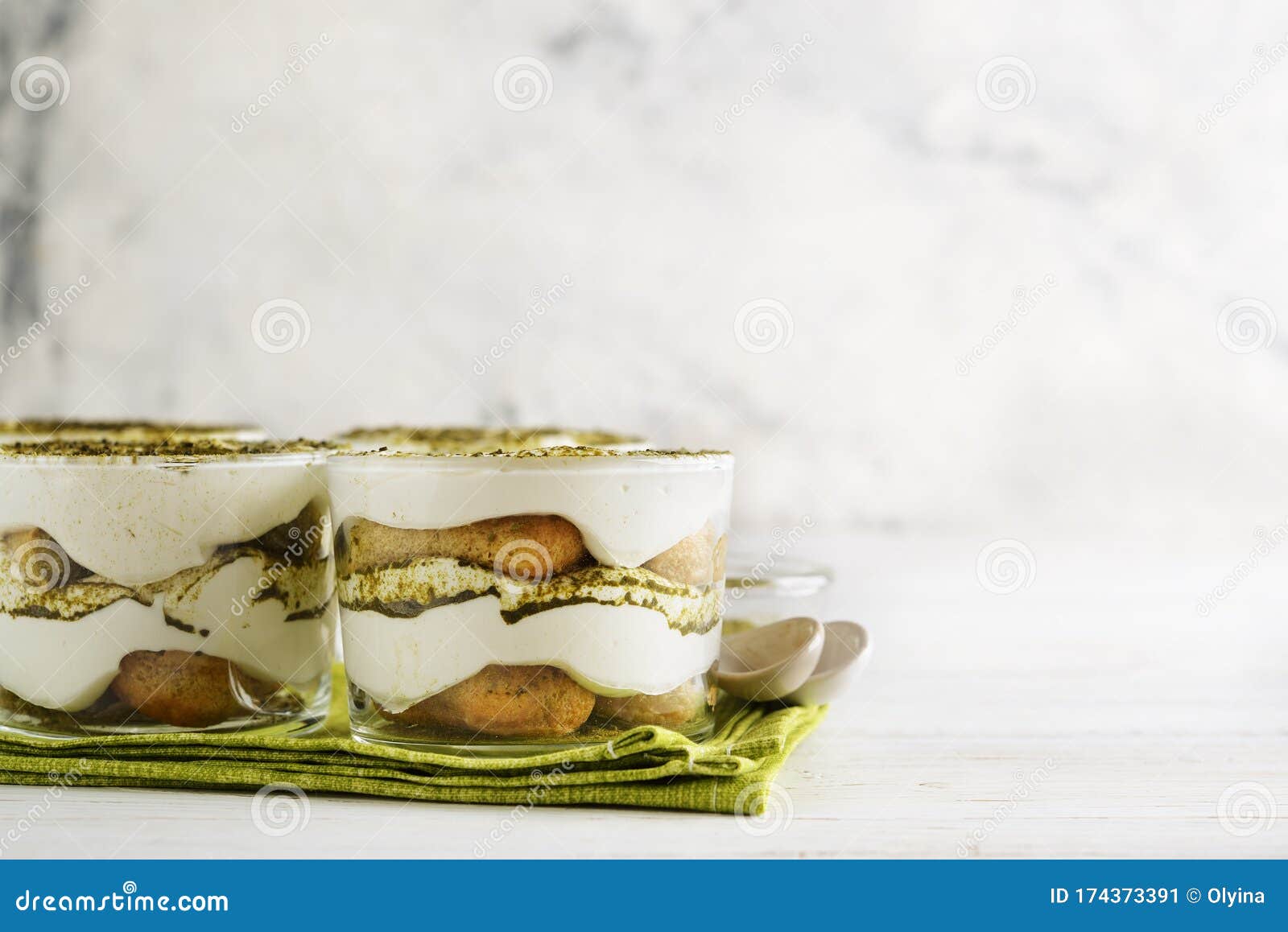 Tiramisu with Matcha Green Tea Stock Image Image of green, matcha 174373391