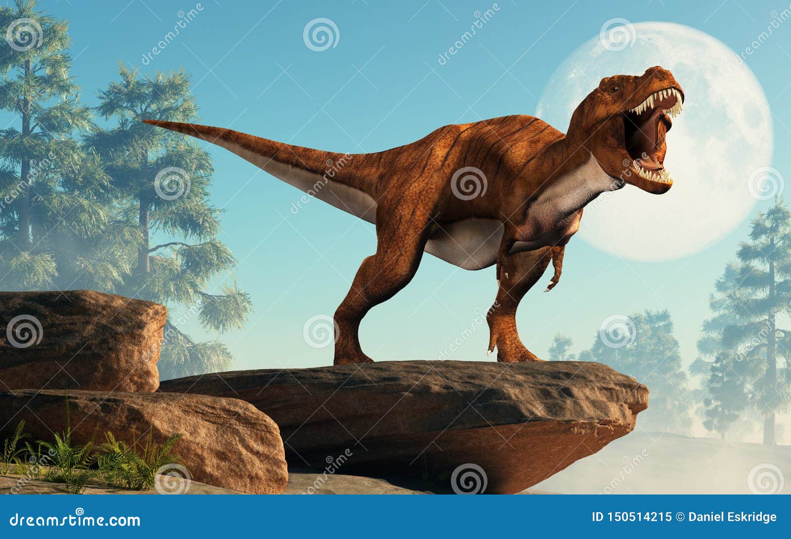 Tiranosaurio Rex Del Rugido En Un Acantilado Stock de ilustración -  Ilustración de reptil, primitivo: 150514215