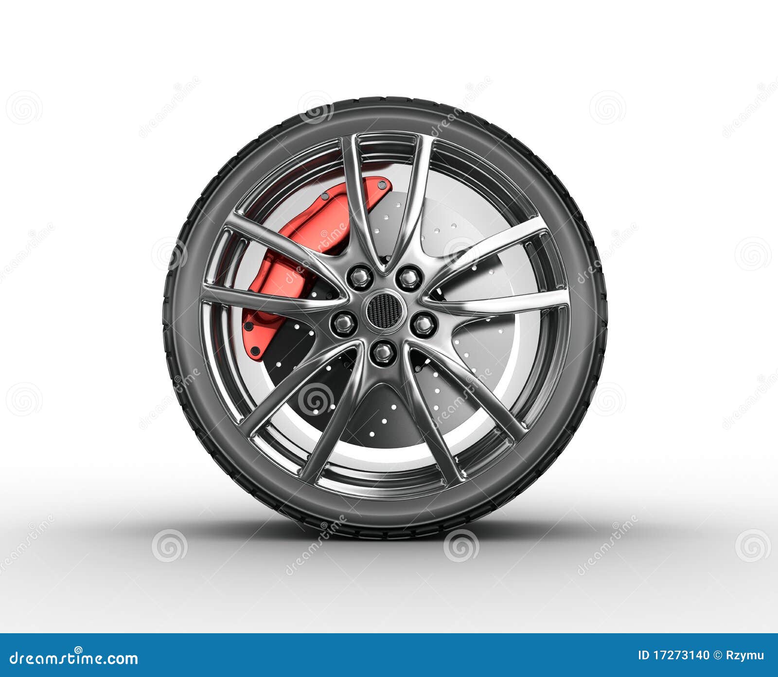 tire and alloy wheel - 3d render