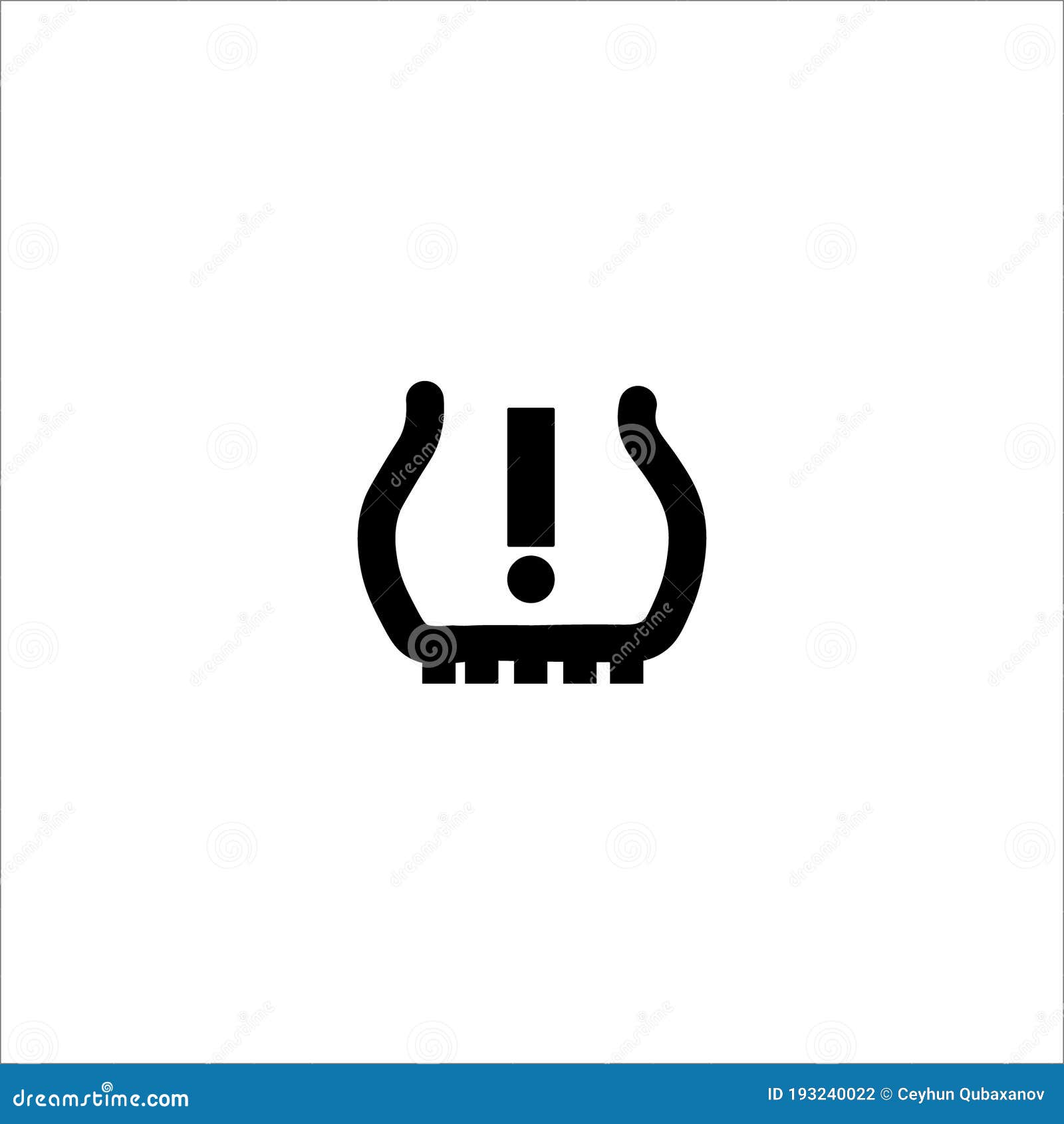 Tire Pressure DTC Code Warning Light Icon. Car Service Vector