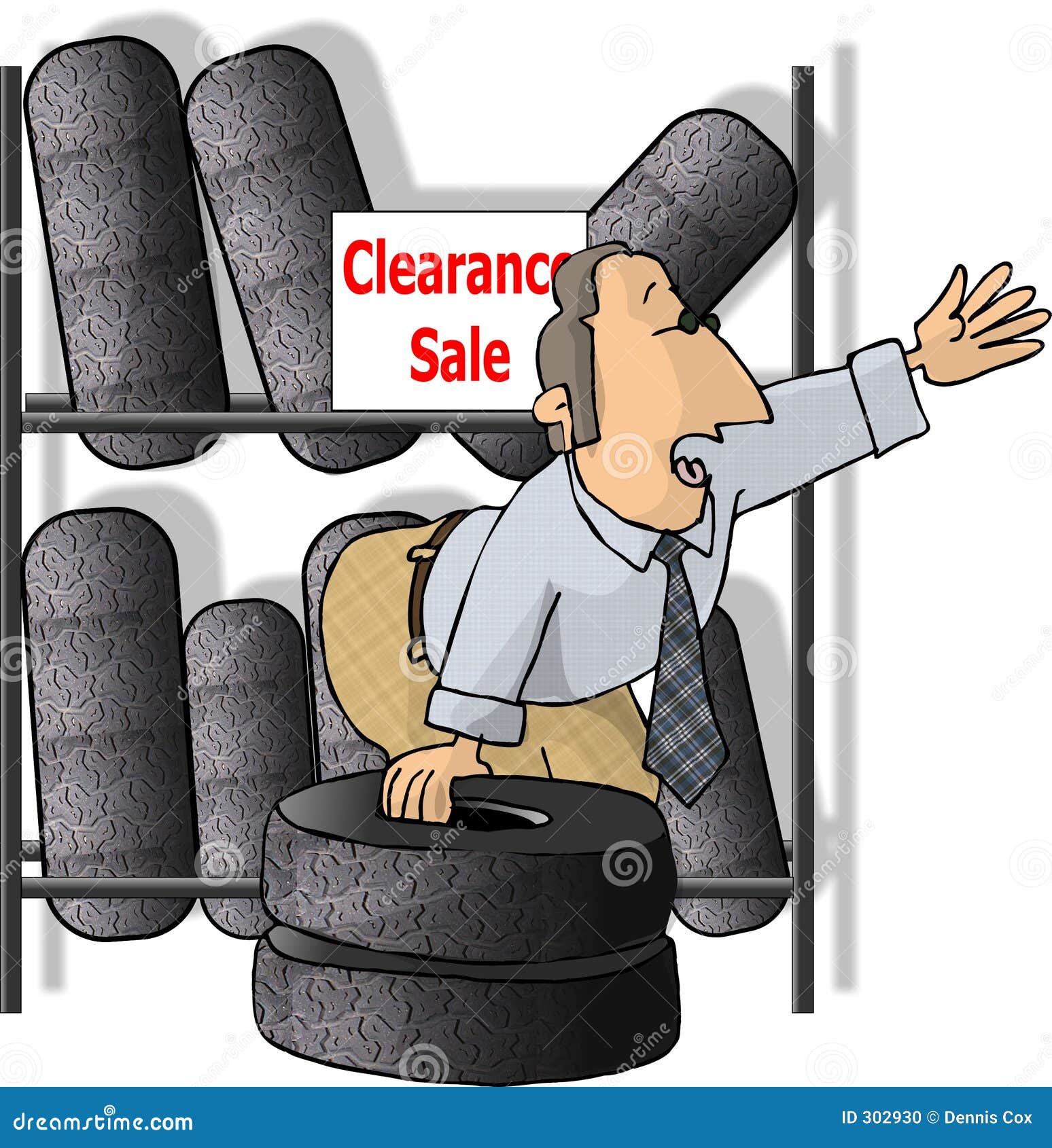 Tire salesman stock illustration. Illustration of humor 302930