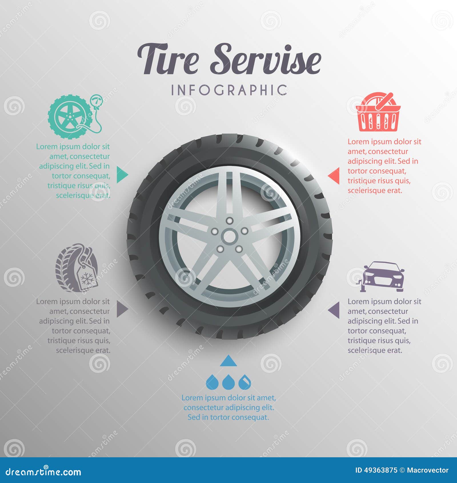 Tire Service Infographics stock vector. Illustration of installation 49363875