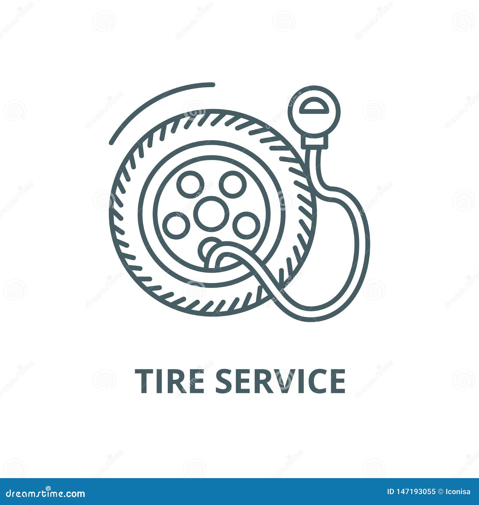 tire service, pump,tire pressure  line icon, linear concept, outline sign, 