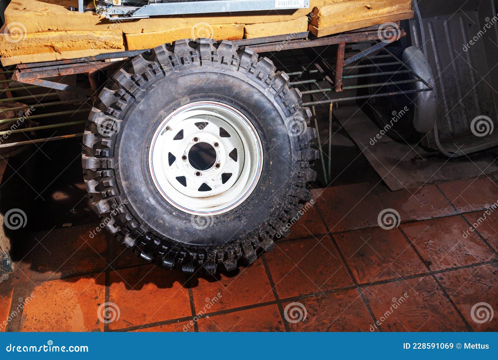Tire for Small Truck Ready for Change Stock Image Image of wheel, repair 228591069