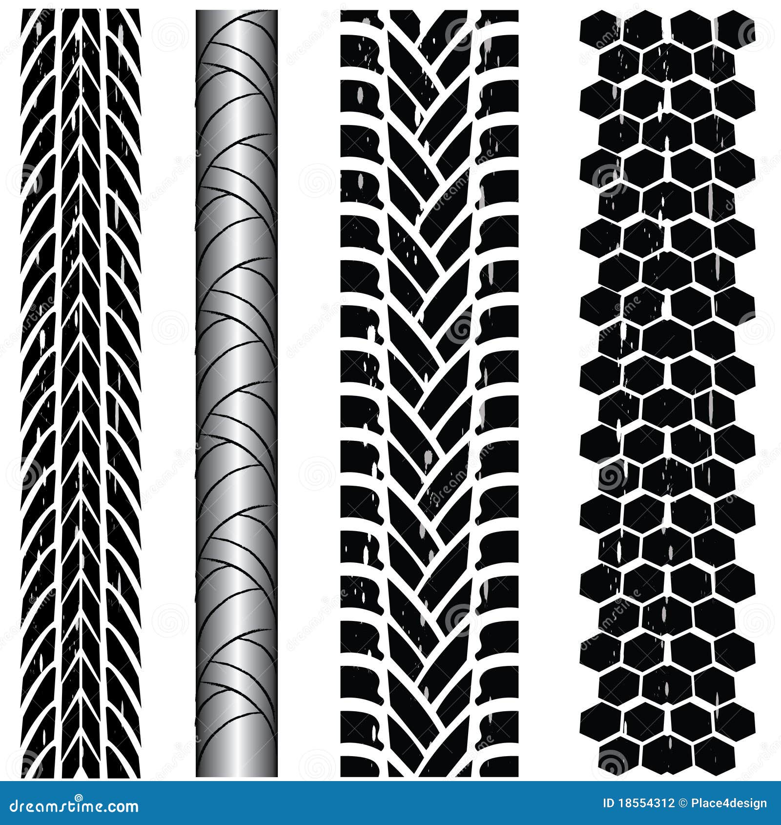 Tire track collection stock vector. Illustration of illustration - 18554312