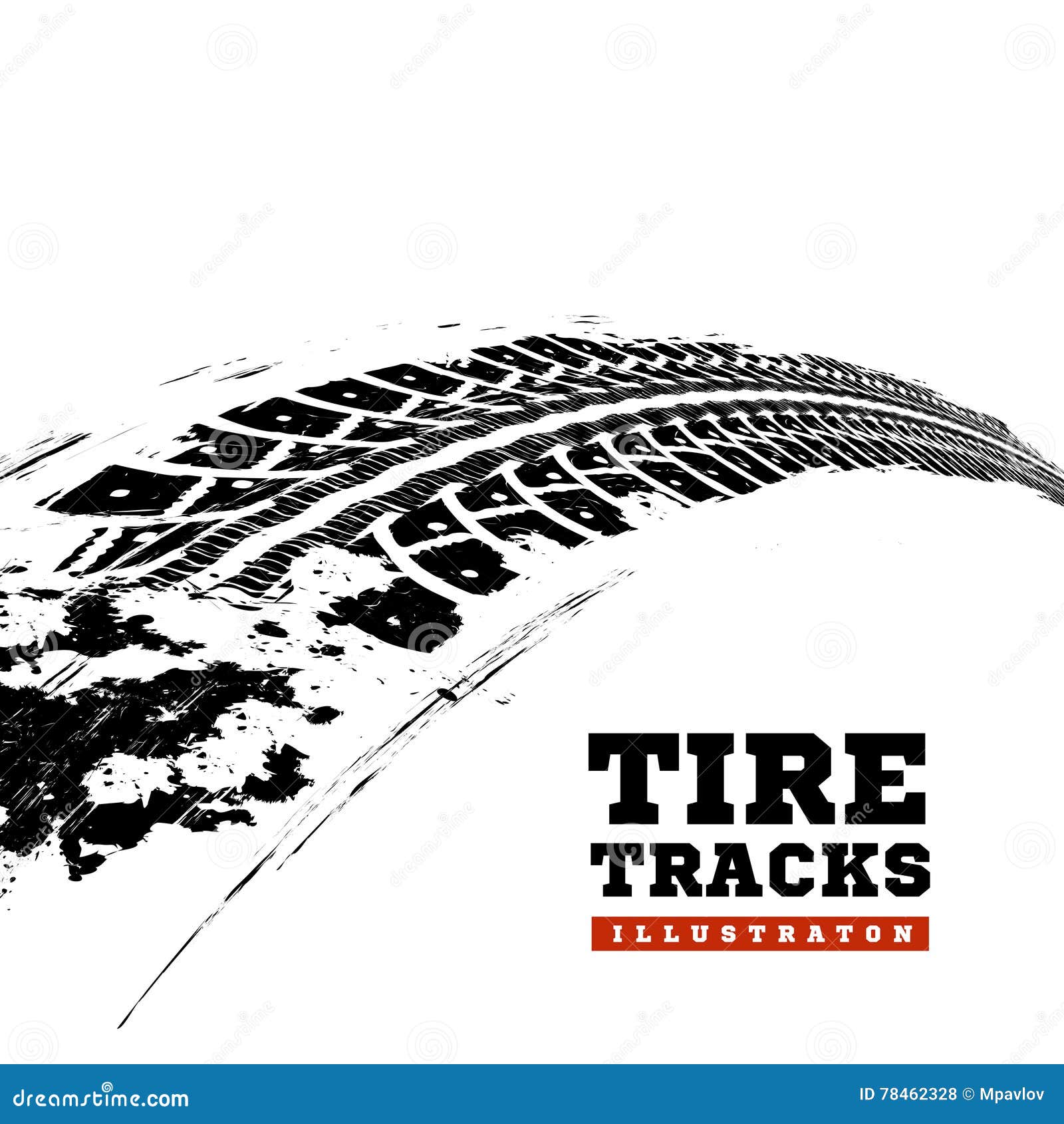 tire tracks on white