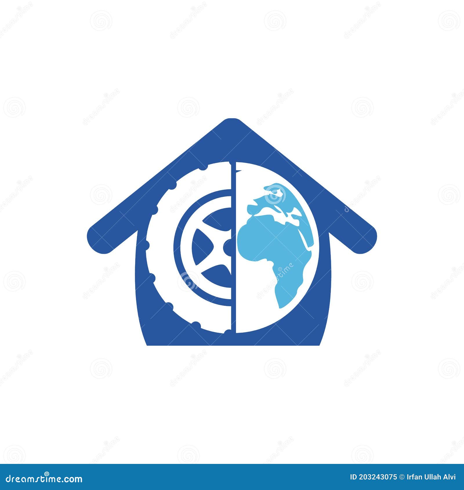 Tire World Vector Logo Template. Stock Vector Illustration of home