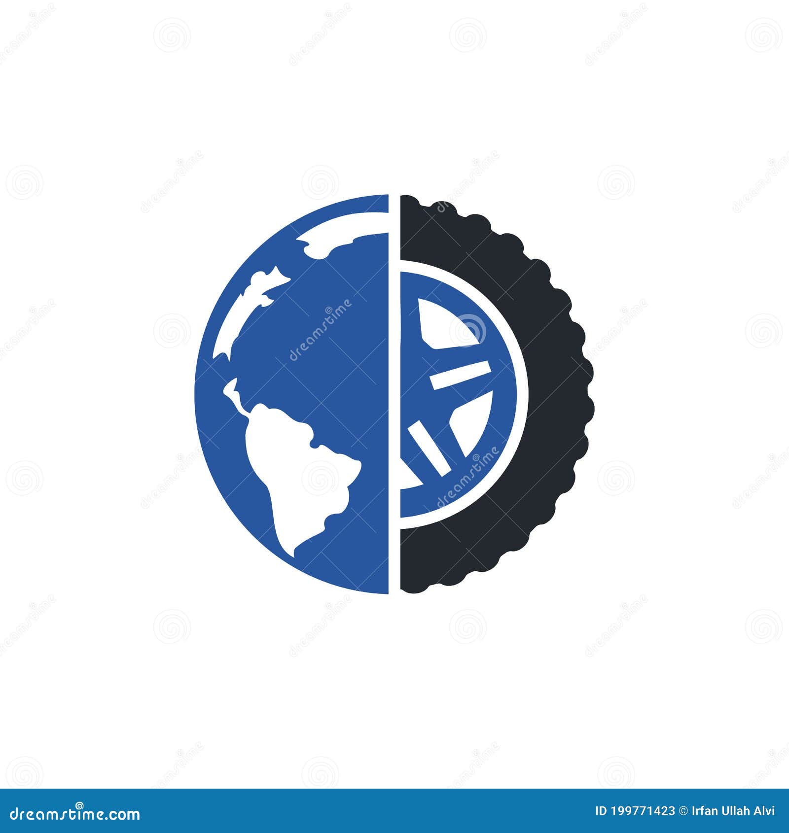 Tire World Vector Logo Template. Stock Vector Illustration of earth, shipping 199771423